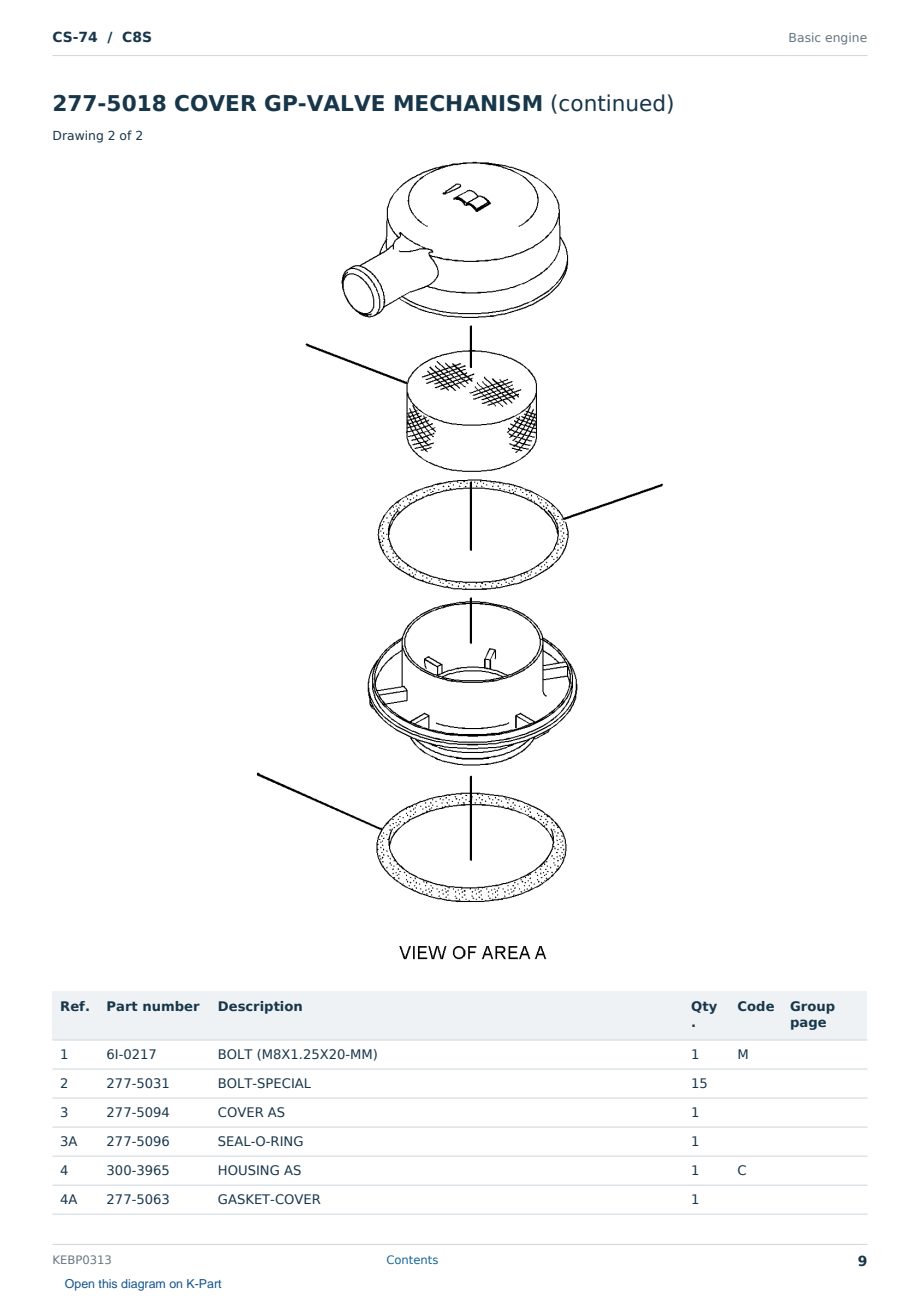 Caterpillar CS-74 S/N C8S Partsbook KEBP0313 (English) - sample page 9 of 10 Caterpillar CS-74 S/N C8S Partsbook KEBP0313 (English) - sample page 9 of 10