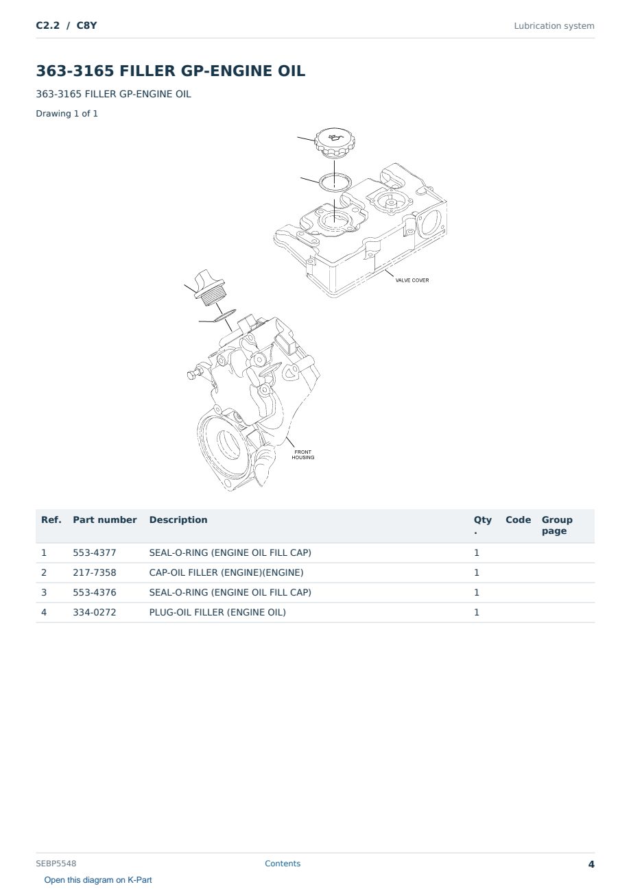 Caterpillar C2.2 S/N C8Y Partsbook SEBP5548 (English) - sample page 4 of 10 Caterpillar C2.2 S/N C8Y Partsbook SEBP5548 (English) - sample page 4 of 10
