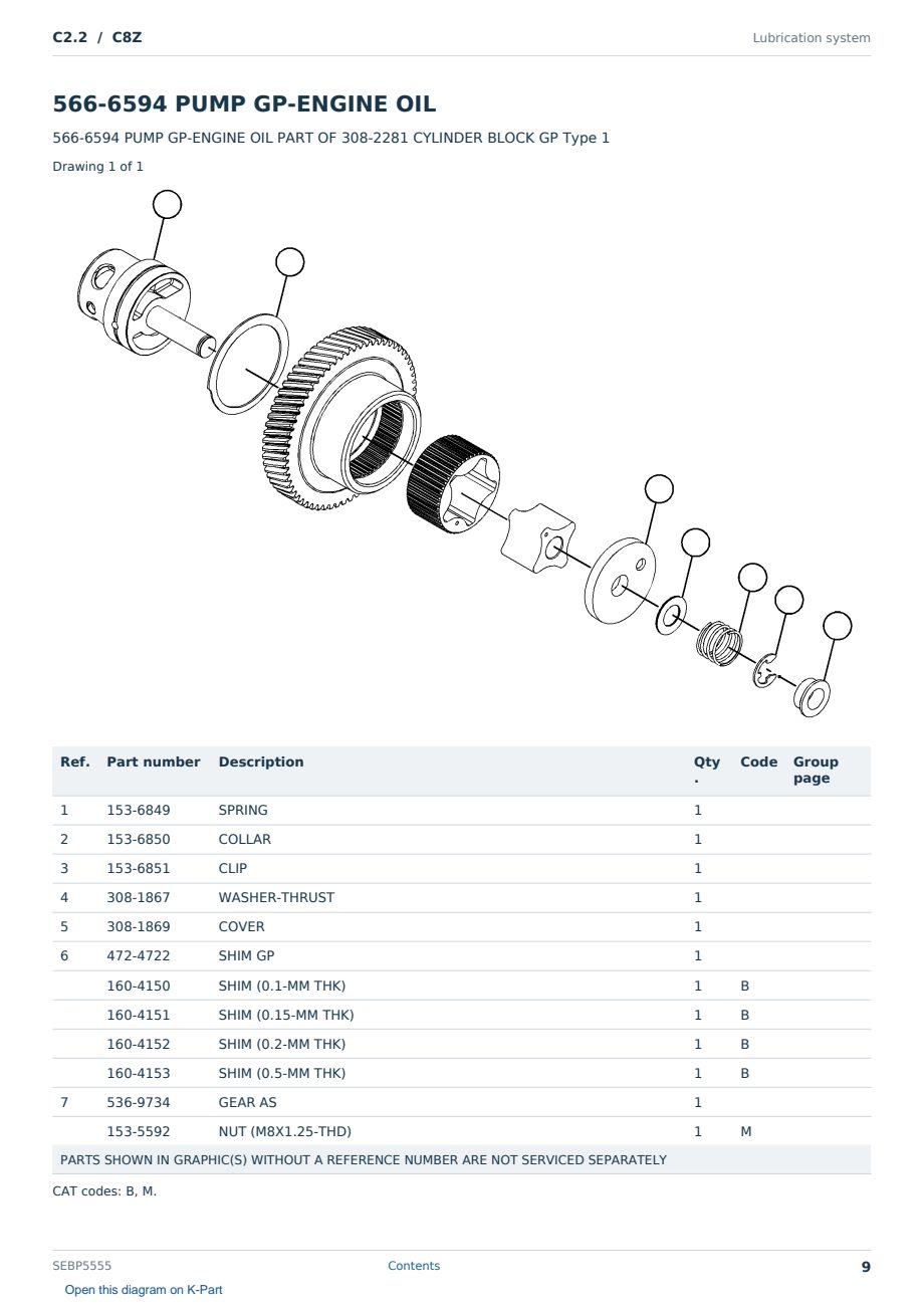 Caterpillar C2.2 S/N C8Z Partsbook SEBP5555 (English) - sample page 9 of 10 Caterpillar C2.2 S/N C8Z Partsbook SEBP5555 (English) - sample page 9 of 10