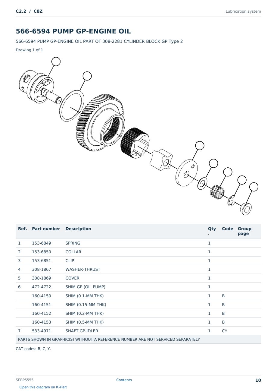 Caterpillar C2.2 S/N C8Z Partsbook SEBP5555 (English) - sample page 10 of 10 Caterpillar C2.2 S/N C8Z Partsbook SEBP5555 (English) - sample page 10 of 10