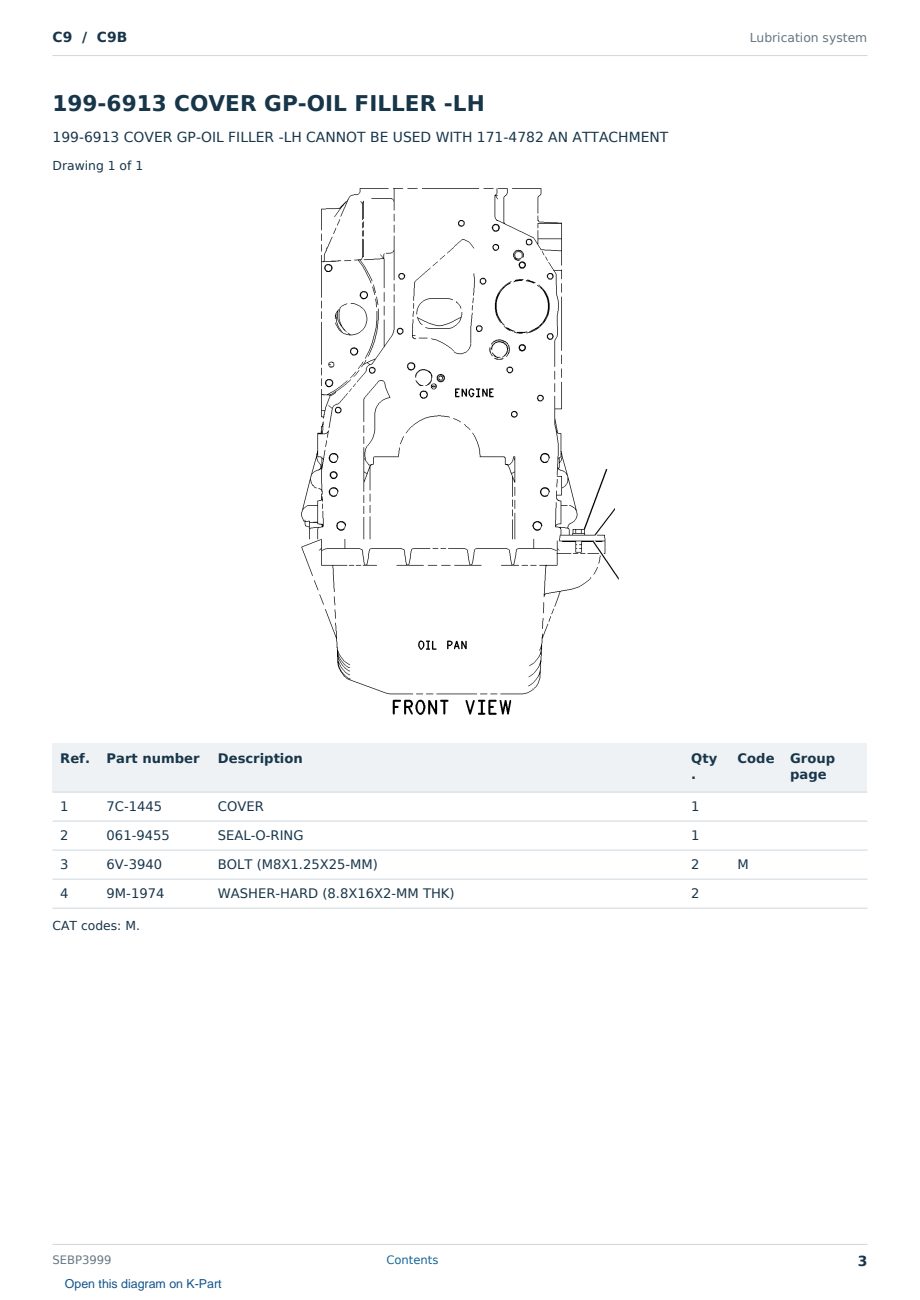 Caterpillar C9 S/N C9B Partsbook SEBP3999 (English) - sample page 3 of 10 Caterpillar C9 S/N C9B Partsbook SEBP3999 (English) - sample page 3 of 10
