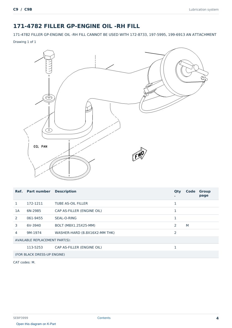 Caterpillar C9 S/N C9B Partsbook SEBP3999 (English) - sample page 4 of 10 Caterpillar C9 S/N C9B Partsbook SEBP3999 (English) - sample page 4 of 10