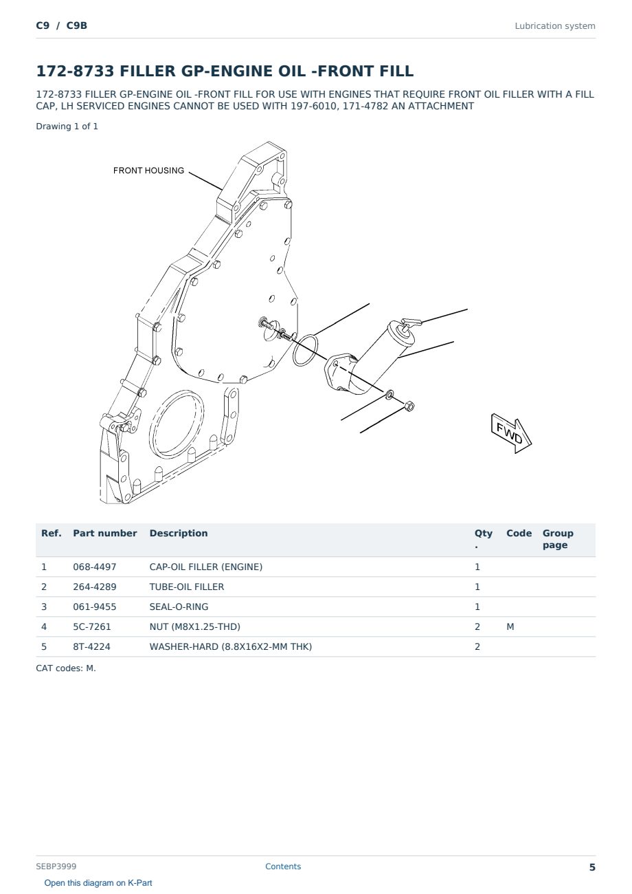 Caterpillar C9 S/N C9B Partsbook SEBP3999 (English) - sample page 5 of 10 Caterpillar C9 S/N C9B Partsbook SEBP3999 (English) - sample page 5 of 10