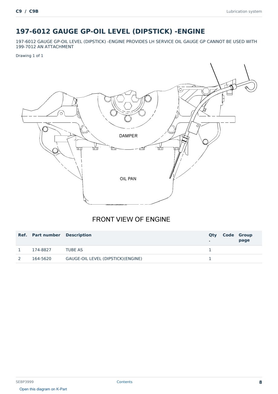 Caterpillar C9 S/N C9B Partsbook SEBP3999 (English) - sample page 8 of 10 Caterpillar C9 S/N C9B Partsbook SEBP3999 (English) - sample page 8 of 10