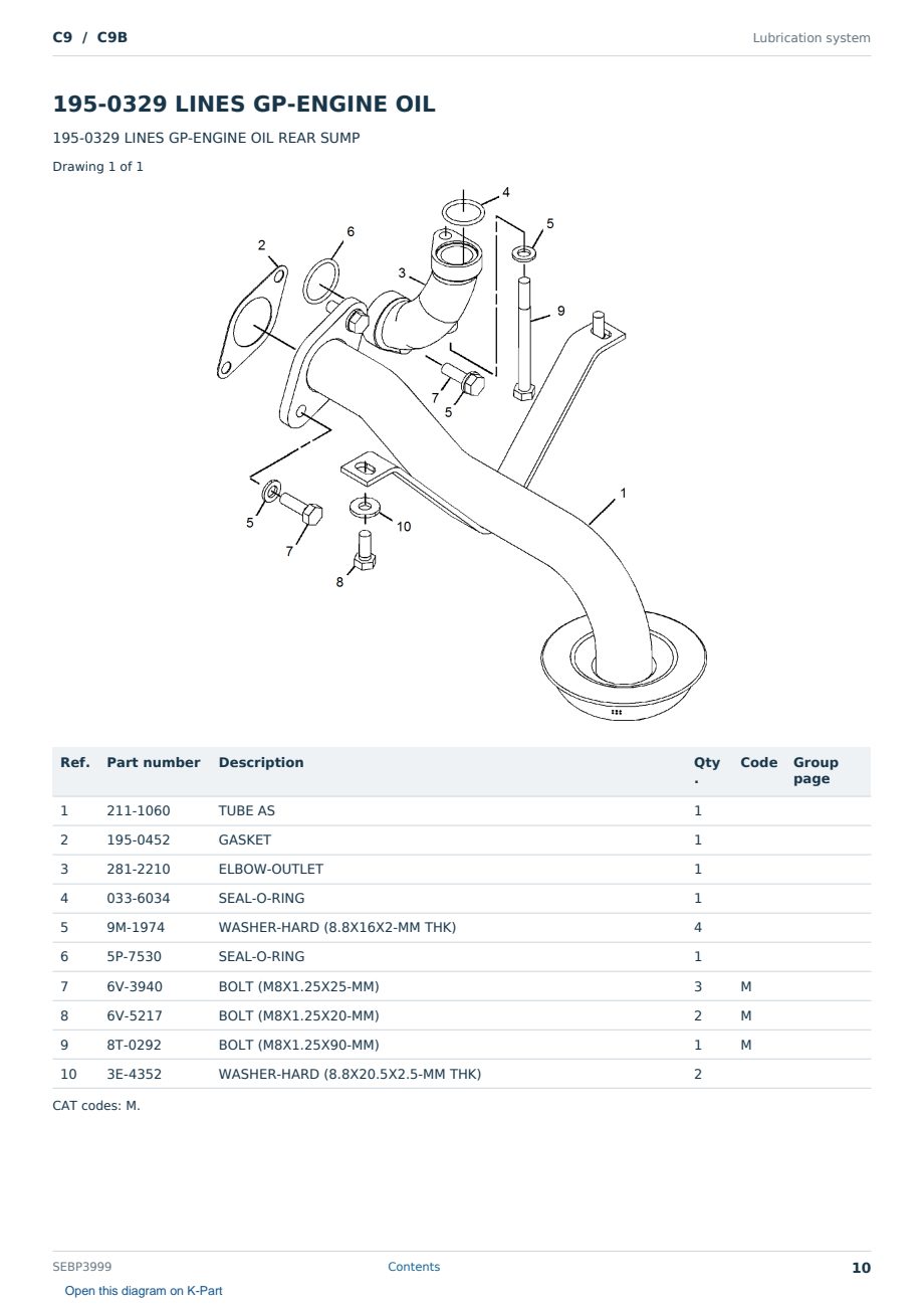 Caterpillar C9 S/N C9B Partsbook SEBP3999 (English) - sample page 10 of 10 Caterpillar C9 S/N C9B Partsbook SEBP3999 (English) - sample page 10 of 10