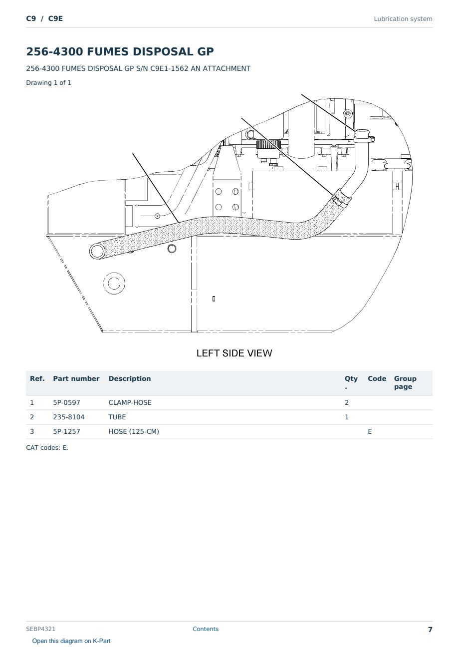 Caterpillar C9 S/N C9E Partsbook SEBP4321 (English) - sample page 7 of 10 Caterpillar C9 S/N C9E Partsbook SEBP4321 (English) - sample page 7 of 10