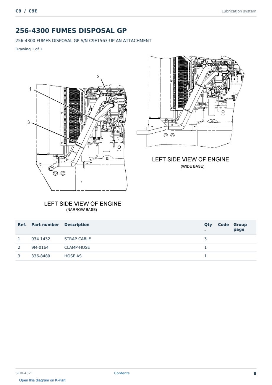 Caterpillar C9 S/N C9E Partsbook SEBP4321 (English) - sample page 8 of 10 Caterpillar C9 S/N C9E Partsbook SEBP4321 (English) - sample page 8 of 10