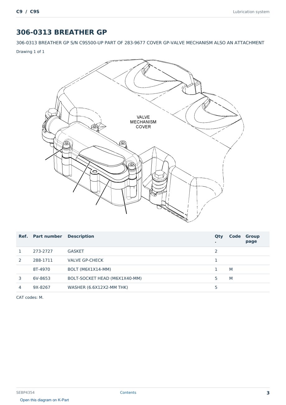 Caterpillar C9 S/N C9S Partsbook SEBP4354 (English) - sample page 3 of 10 Caterpillar C9 S/N C9S Partsbook SEBP4354 (English) - sample page 3 of 10