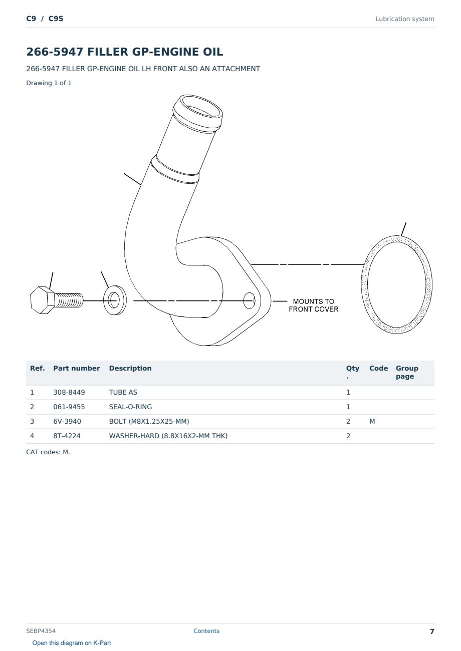 Caterpillar C9 S/N C9S Partsbook SEBP4354 (English) - sample page 7 of 10 Caterpillar C9 S/N C9S Partsbook SEBP4354 (English) - sample page 7 of 10