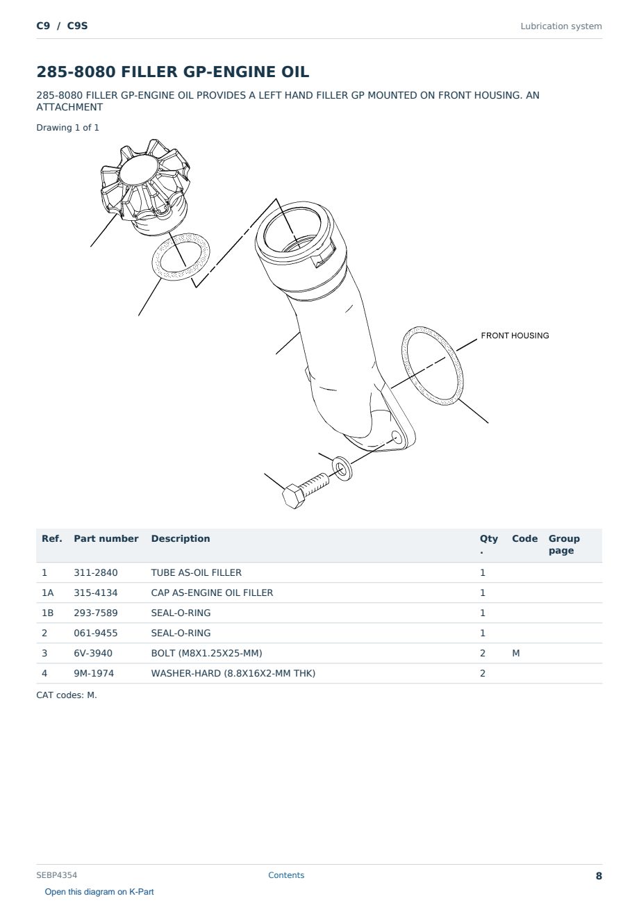 Caterpillar C9 S/N C9S Partsbook SEBP4354 (English) - sample page 8 of 10 Caterpillar C9 S/N C9S Partsbook SEBP4354 (English) - sample page 8 of 10