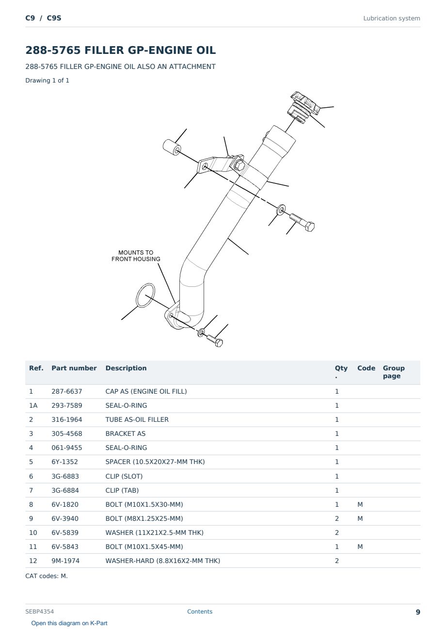 Caterpillar C9 S/N C9S Partsbook SEBP4354 (English) - sample page 9 of 10 Caterpillar C9 S/N C9S Partsbook SEBP4354 (English) - sample page 9 of 10