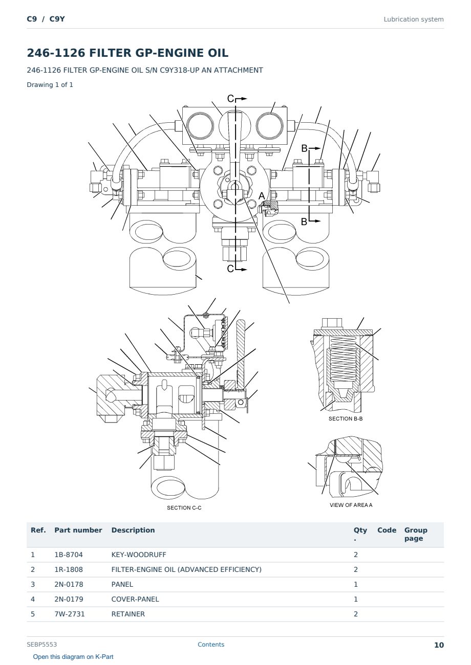 Caterpillar C9 S/N C9Y Partsbook SEBP5553 (English) - sample page 10 of 10 Caterpillar C9 S/N C9Y Partsbook SEBP5553 (English) - sample page 10 of 10