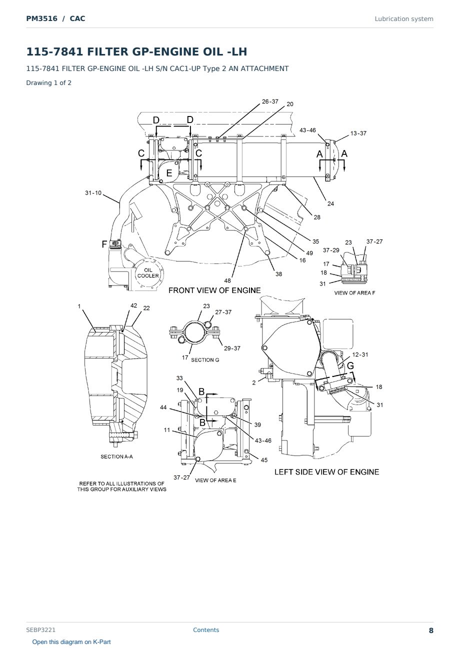 Caterpillar PM3516 S/N CAC Partsbook SEBP3221 (English) - sample page 8 of 10 Caterpillar PM3516 S/N CAC Partsbook SEBP3221 (English) - sample page 8 of 10