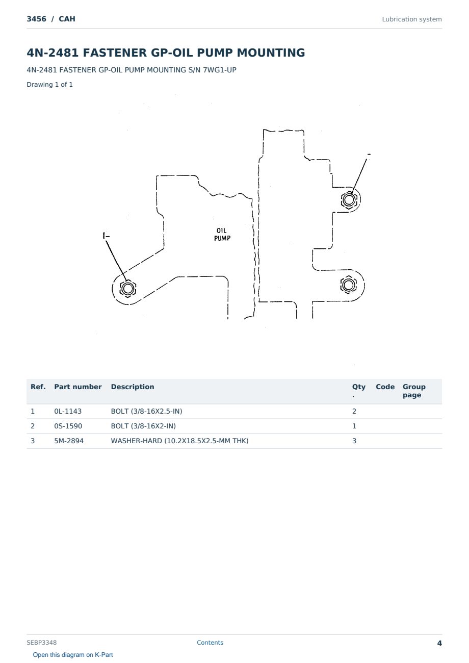 Caterpillar 3456 S/N CAH Partsbook SEBP3348 (English) - sample page 4 of 10 Caterpillar 3456 S/N CAH Partsbook SEBP3348 (English) - sample page 4 of 10