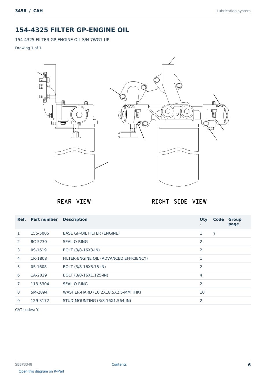 Caterpillar 3456 S/N CAH Partsbook SEBP3348 (English) - sample page 6 of 10 Caterpillar 3456 S/N CAH Partsbook SEBP3348 (English) - sample page 6 of 10