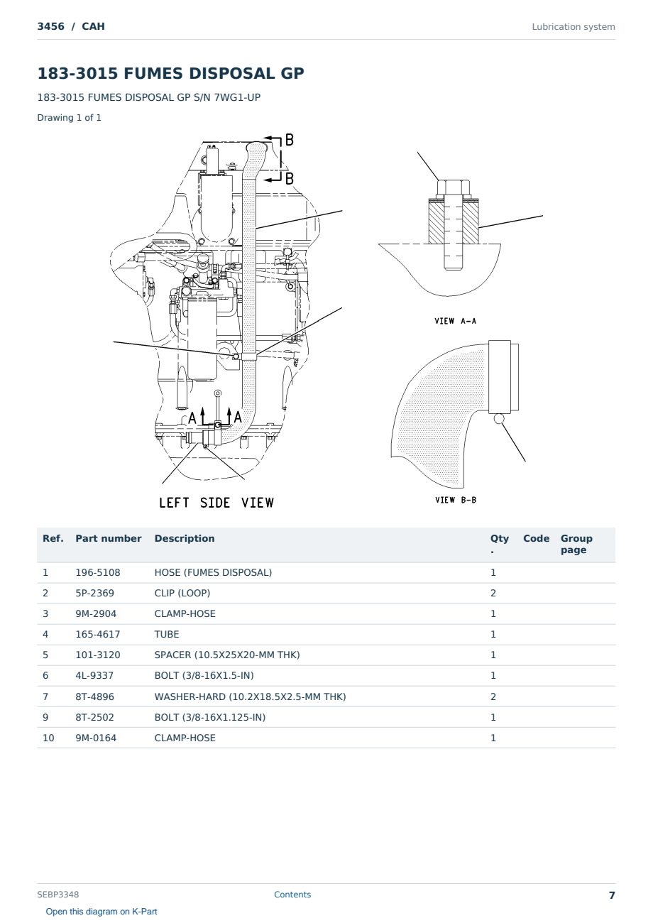 Caterpillar 3456 S/N CAH Partsbook SEBP3348 (English) - sample page 7 of 10 Caterpillar 3456 S/N CAH Partsbook SEBP3348 (English) - sample page 7 of 10