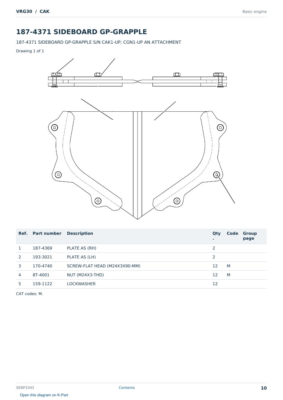 Caterpillar VRG30 S/N CAK Partsbook SEBP3342 (English) - sample page 10 of 10 Caterpillar VRG30 S/N CAK Partsbook SEBP3342 (English) - sample page 10 of 10