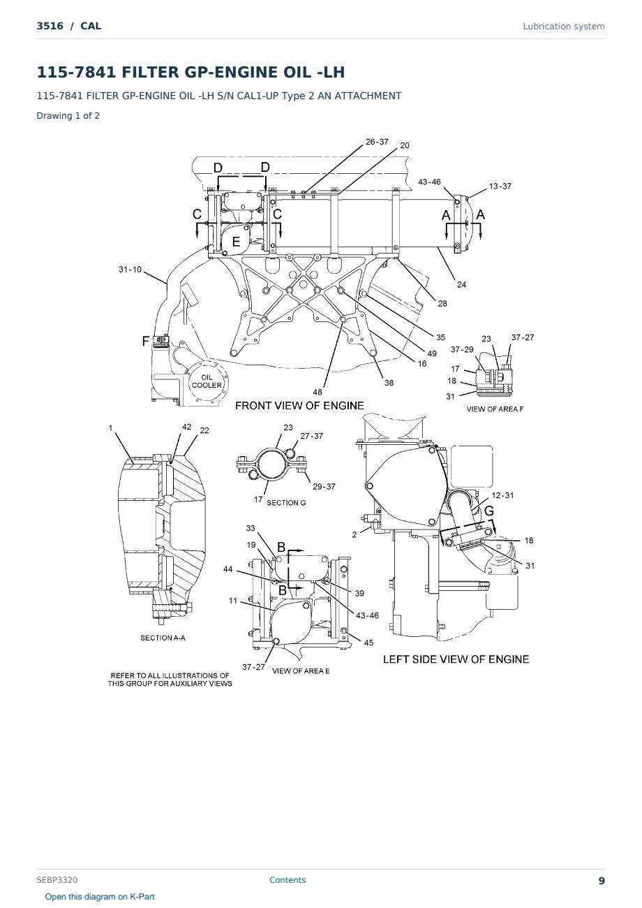 Caterpillar 3516 S/N CAL Partsbook SEBP3320 (English) - sample page 9 of 10 Caterpillar 3516 S/N CAL Partsbook SEBP3320 (English) - sample page 9 of 10