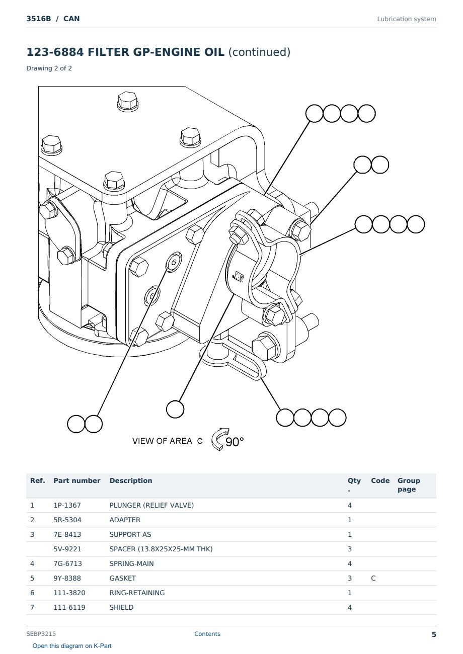 Caterpillar 3516B S/N CAN Partsbook SEBP3215 (English) - sample page 5 of 10 Caterpillar 3516B S/N CAN Partsbook SEBP3215 (English) - sample page 5 of 10