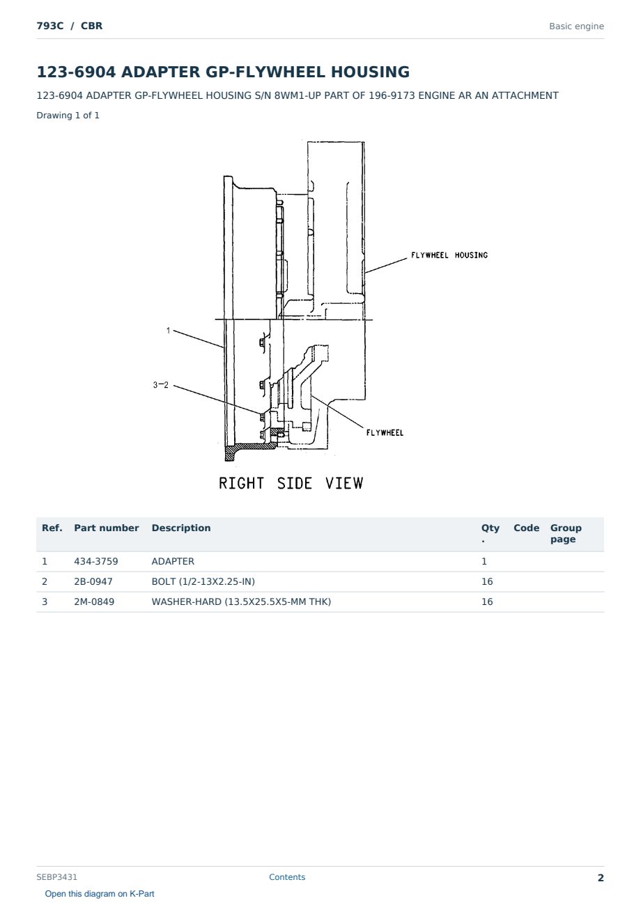 Caterpillar 793C S/N CBR Partsbook SEBP3431 (English) - sample page 2 of 10 Caterpillar 793C S/N CBR Partsbook SEBP3431 (English) - sample page 2 of 10