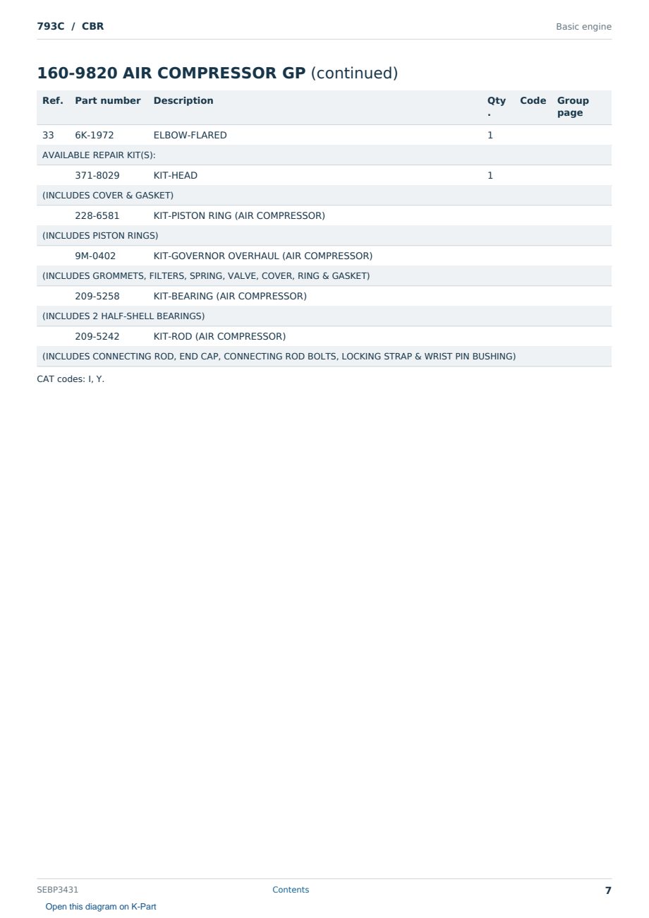 Caterpillar 793C S/N CBR Partsbook SEBP3431 (English) - sample page 7 of 10 Caterpillar 793C S/N CBR Partsbook SEBP3431 (English) - sample page 7 of 10
