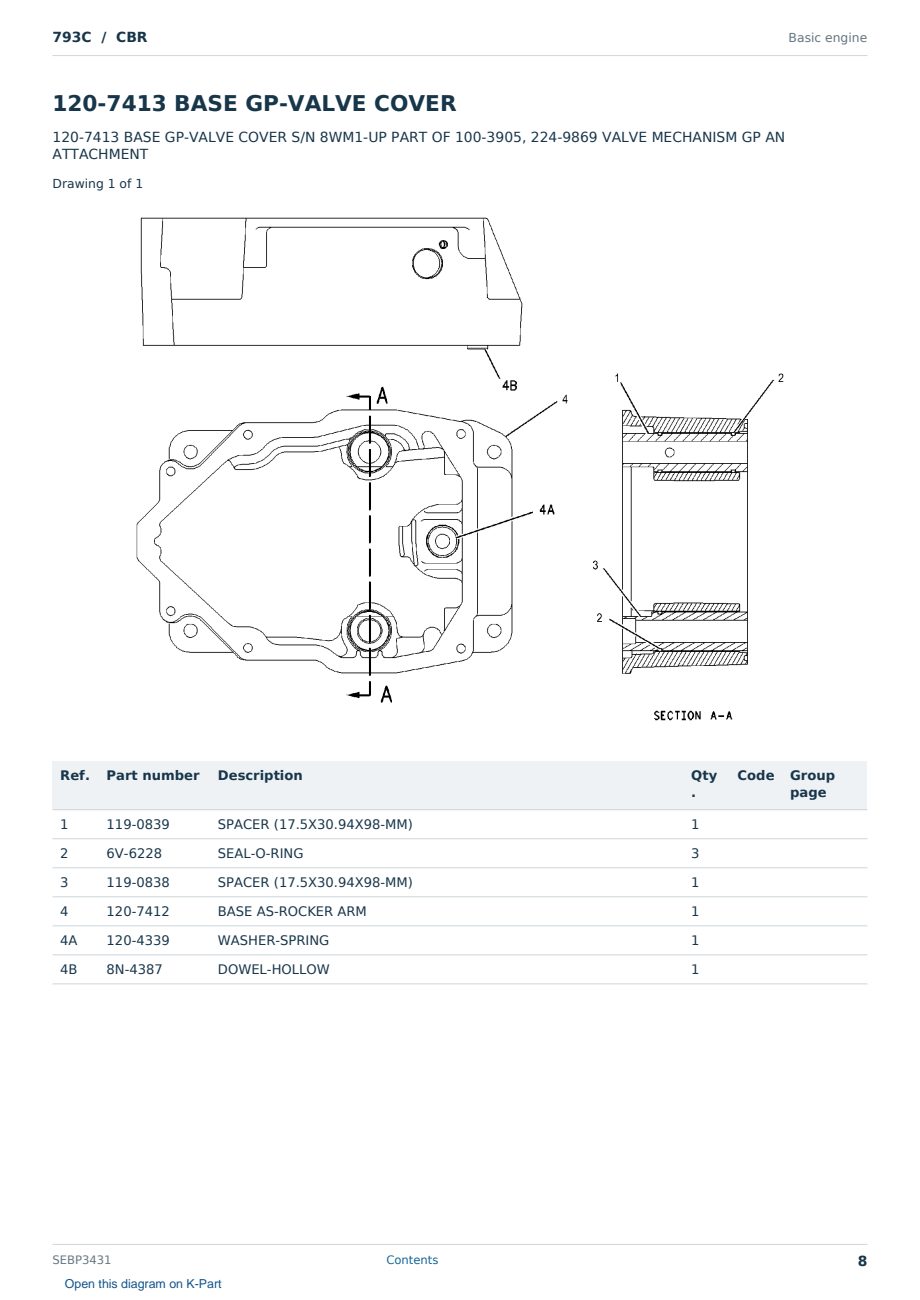 Caterpillar 793C S/N CBR Partsbook SEBP3431 (English) - sample page 8 of 10 Caterpillar 793C S/N CBR Partsbook SEBP3431 (English) - sample page 8 of 10