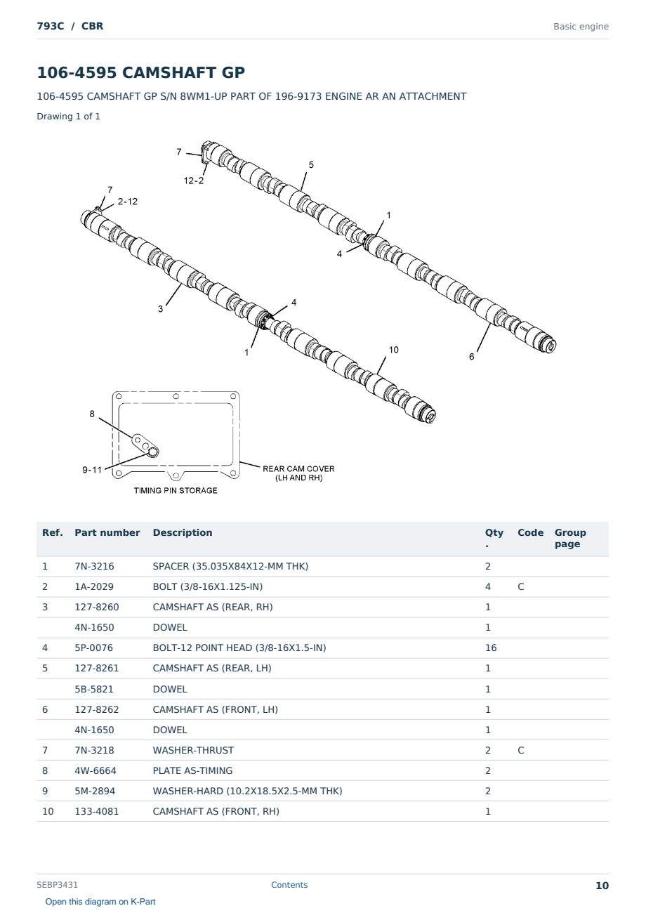 Caterpillar 793C S/N CBR Partsbook SEBP3431 (English) - sample page 10 of 10 Caterpillar 793C S/N CBR Partsbook SEBP3431 (English) - sample page 10 of 10
