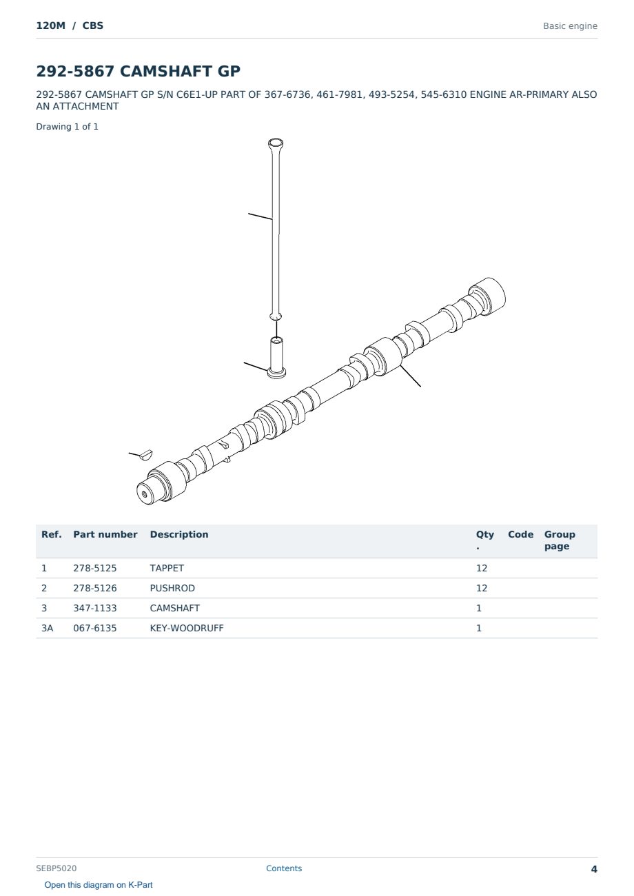 Caterpillar 120M S/N CBS Partsbook SEBP5020 (English) - sample page 4 of 10 Caterpillar 120M S/N CBS Partsbook SEBP5020 (English) - sample page 4 of 10