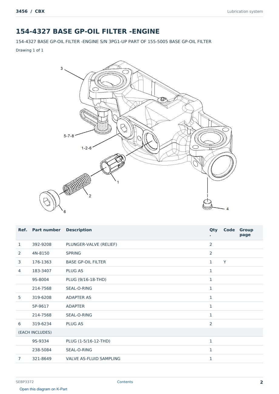 Caterpillar 3456 S/N CBX Partsbook SEBP3372 (English) - sample page 2 of 10 Caterpillar 3456 S/N CBX Partsbook SEBP3372 (English) - sample page 2 of 10