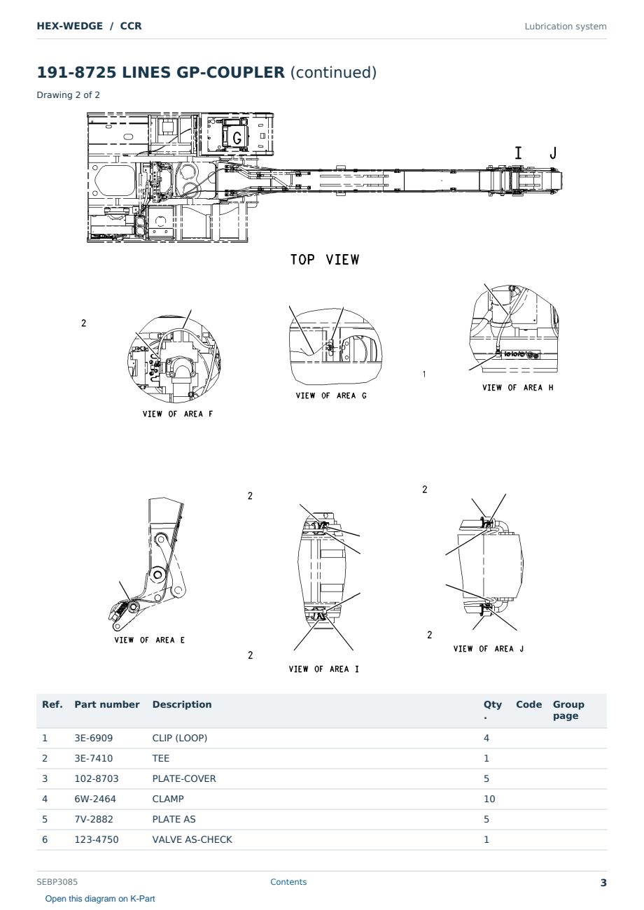 Caterpillar HEX-WEDGE S/N CCR Partsbook SEBP3085 (English) - sample page 3 of 10 Caterpillar HEX-WEDGE S/N CCR Partsbook SEBP3085 (English) - sample page 3 of 10