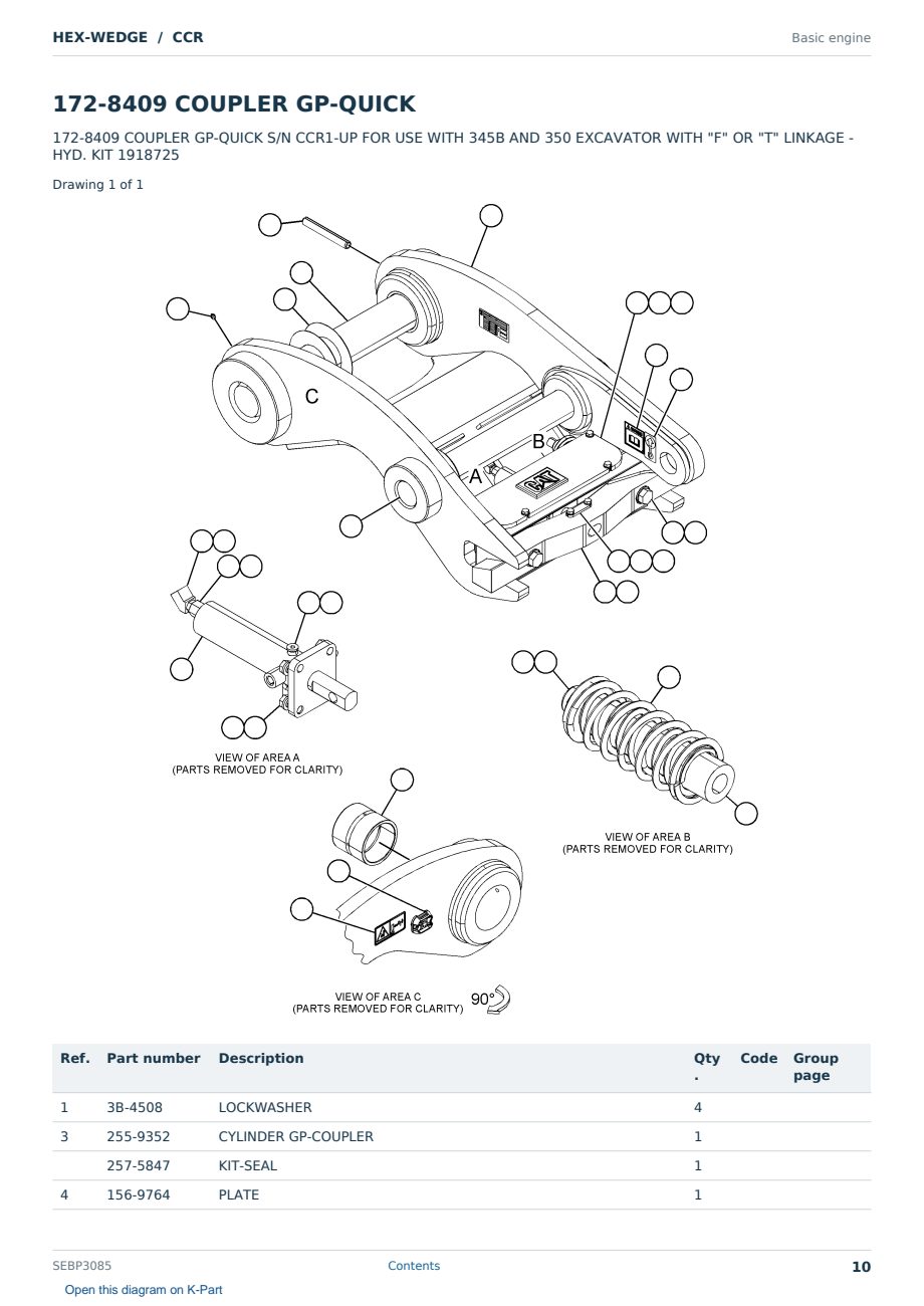 Caterpillar HEX-WEDGE S/N CCR Partsbook SEBP3085 (English) - sample page 10 of 10 Caterpillar HEX-WEDGE S/N CCR Partsbook SEBP3085 (English) - sample page 10 of 10