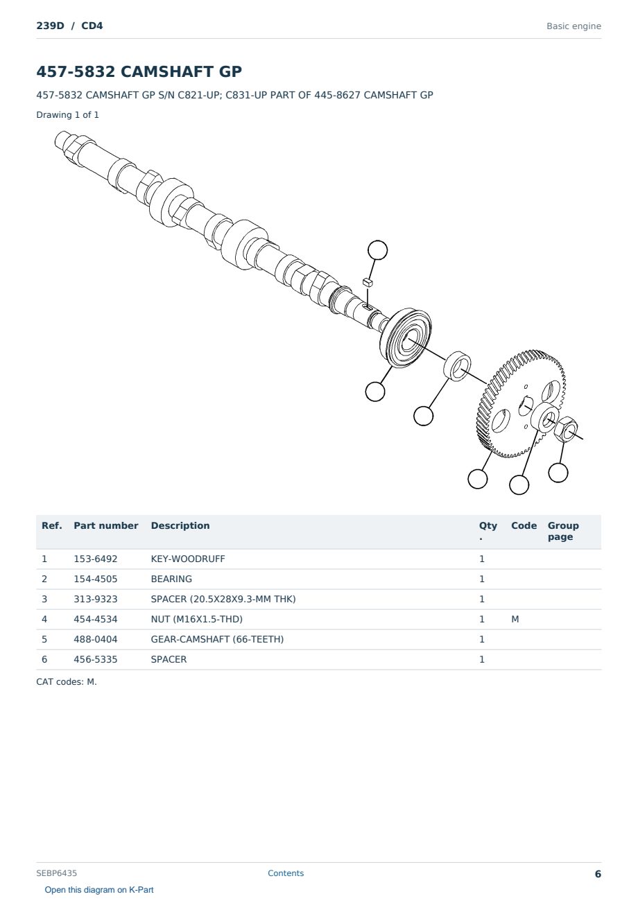 Caterpillar 239D S/N CD4 Partsbook SEBP6435 (English) - sample page 6 of 10 Caterpillar 239D S/N CD4 Partsbook SEBP6435 (English) - sample page 6 of 10