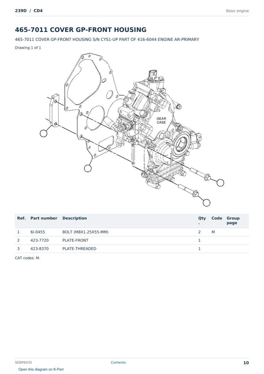 Caterpillar 239D S/N CD4 Partsbook SEBP6435 (English) - sample page 10 of 10 Caterpillar 239D S/N CD4 Partsbook SEBP6435 (English) - sample page 10 of 10