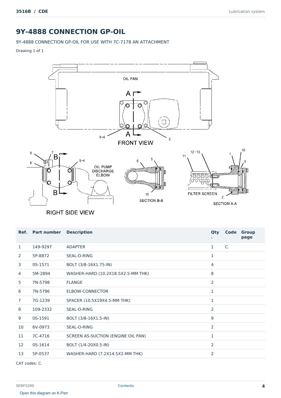 Caterpillar 3516B S/N CDE Partsbook SEBP3289 (English) - sample page 4 of 10 Caterpillar 3516B S/N CDE Partsbook SEBP3289 (English) - sample page 4 of 10