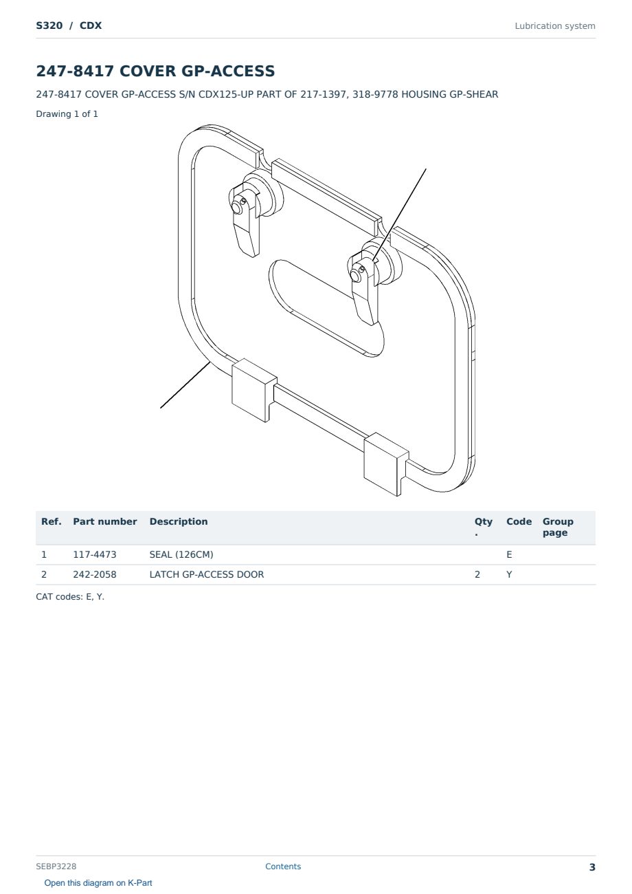 Caterpillar S320 S/N CDX Partsbook SEBP3228 (English) - sample page 3 of 10 Caterpillar S320 S/N CDX Partsbook SEBP3228 (English) - sample page 3 of 10