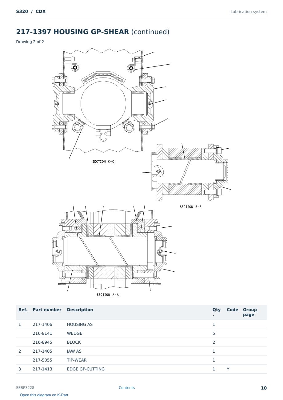 Caterpillar S320 S/N CDX Partsbook SEBP3228 (English) - sample page 10 of 10 Caterpillar S320 S/N CDX Partsbook SEBP3228 (English) - sample page 10 of 10