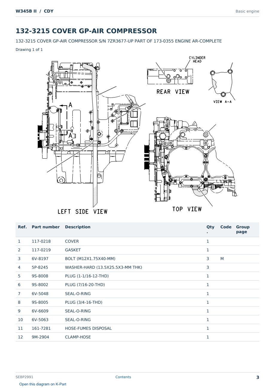 Caterpillar W345B II S/N CDY Partsbook SEBP2991 (English) - sample page 3 of 10 Caterpillar W345B II S/N CDY Partsbook SEBP2991 (English) - sample page 3 of 10