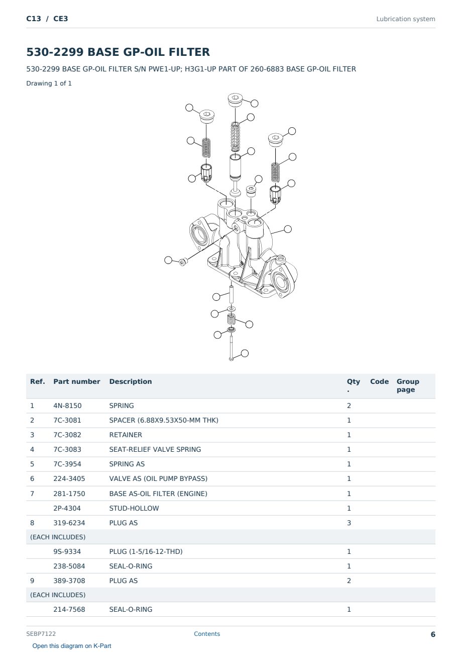 Caterpillar C13 S/N CE3 Partsbook SEBP7122 (English) - sample page 6 of 10 Caterpillar C13 S/N CE3 Partsbook SEBP7122 (English) - sample page 6 of 10