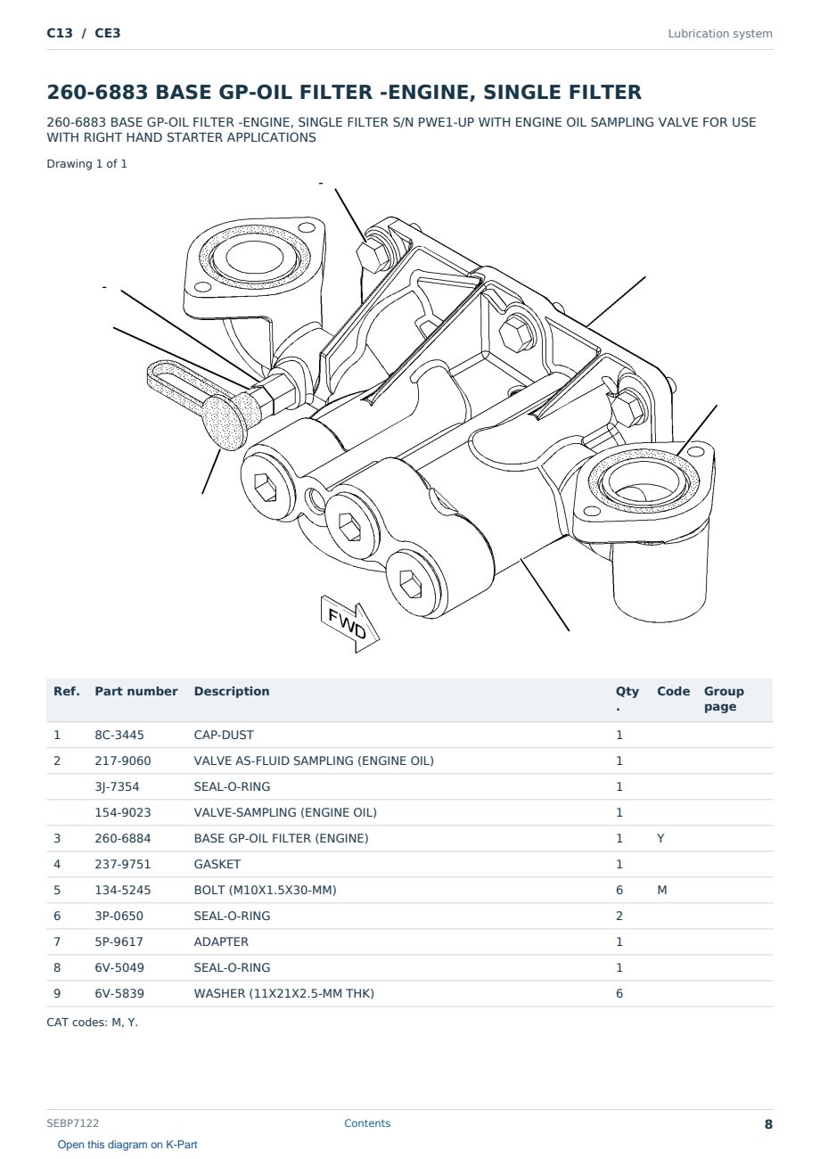 Caterpillar C13 S/N CE3 Partsbook SEBP7122 (English) - sample page 8 of 10 Caterpillar C13 S/N CE3 Partsbook SEBP7122 (English) - sample page 8 of 10