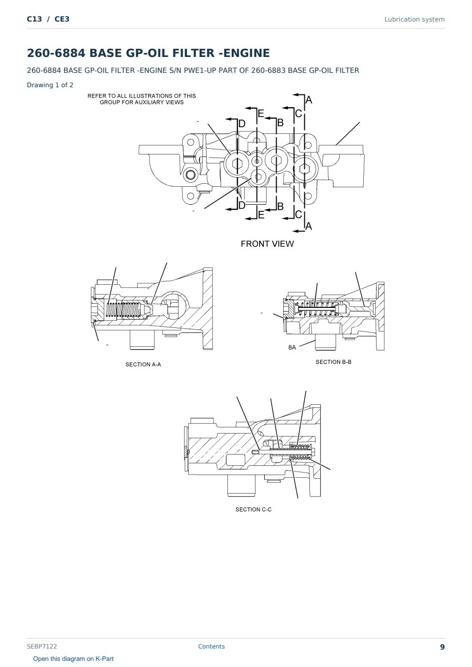 Caterpillar C13 S/N CE3 Partsbook SEBP7122 (English) - sample page 9 of 10 Caterpillar C13 S/N CE3 Partsbook SEBP7122 (English) - sample page 9 of 10