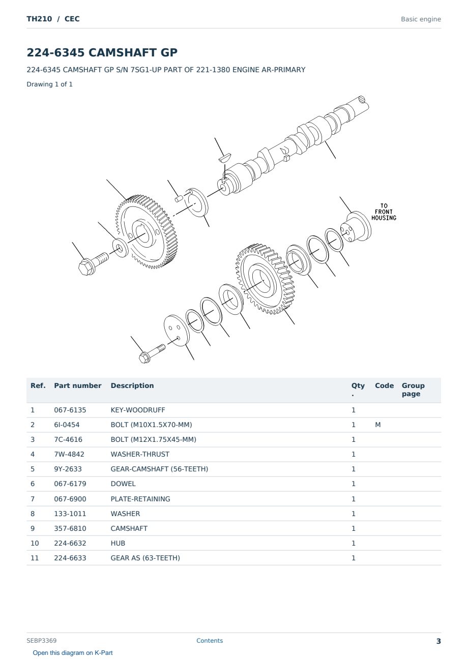 Caterpillar TH210 S/N CEC Partsbook SEBP3369 (English) - sample page 3 of 10 Caterpillar TH210 S/N CEC Partsbook SEBP3369 (English) - sample page 3 of 10