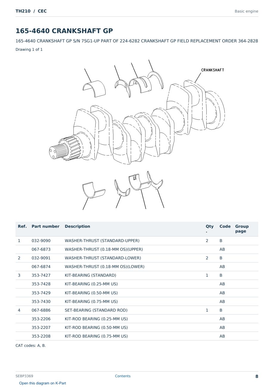 Caterpillar TH210 S/N CEC Partsbook SEBP3369 (English) - sample page 8 of 10 Caterpillar TH210 S/N CEC Partsbook SEBP3369 (English) - sample page 8 of 10