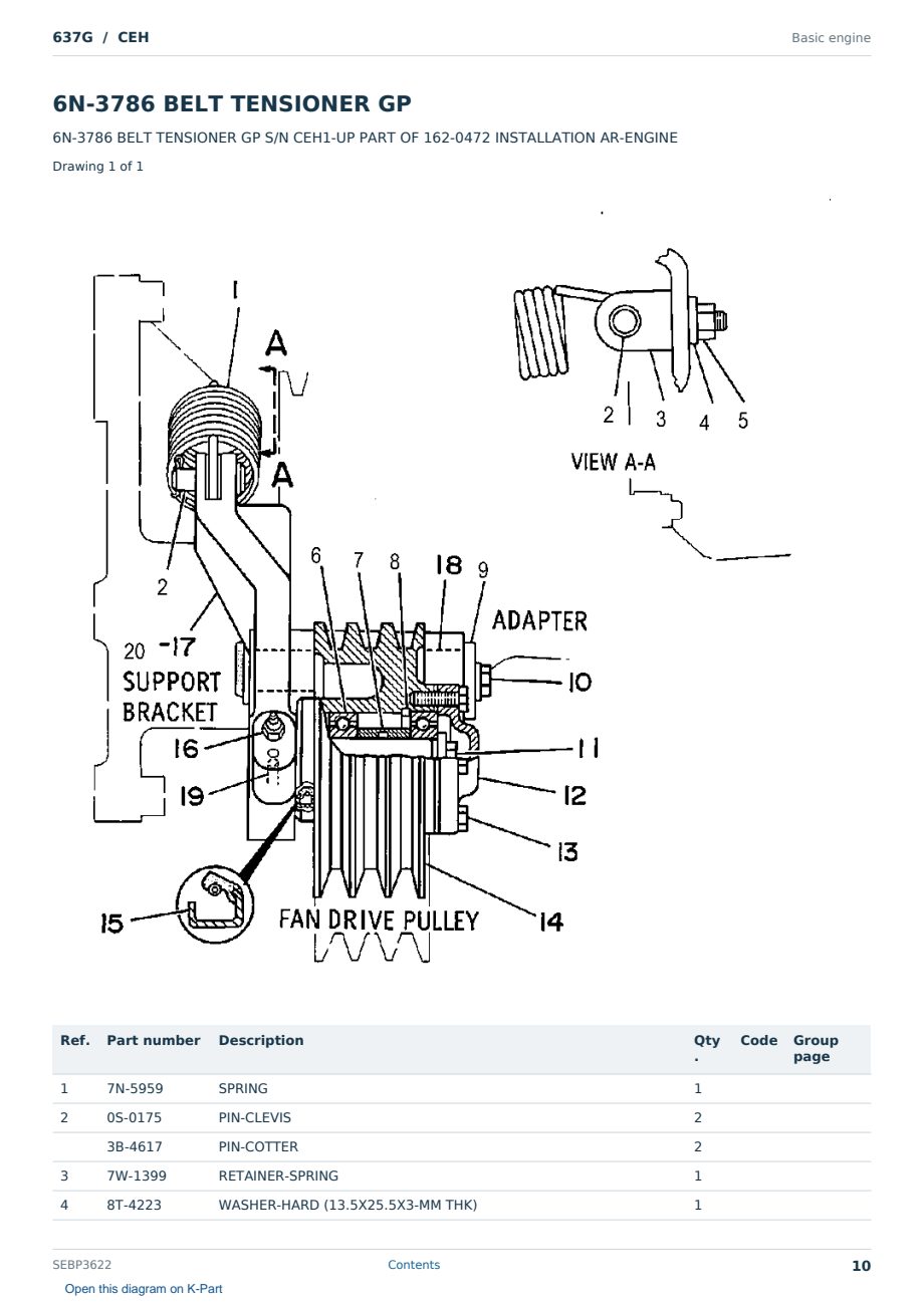 Caterpillar 637G S/N CEH Partsbook SEBP3622 (English) - sample page 10 of 10 Caterpillar 637G S/N CEH Partsbook SEBP3622 (English) - sample page 10 of 10