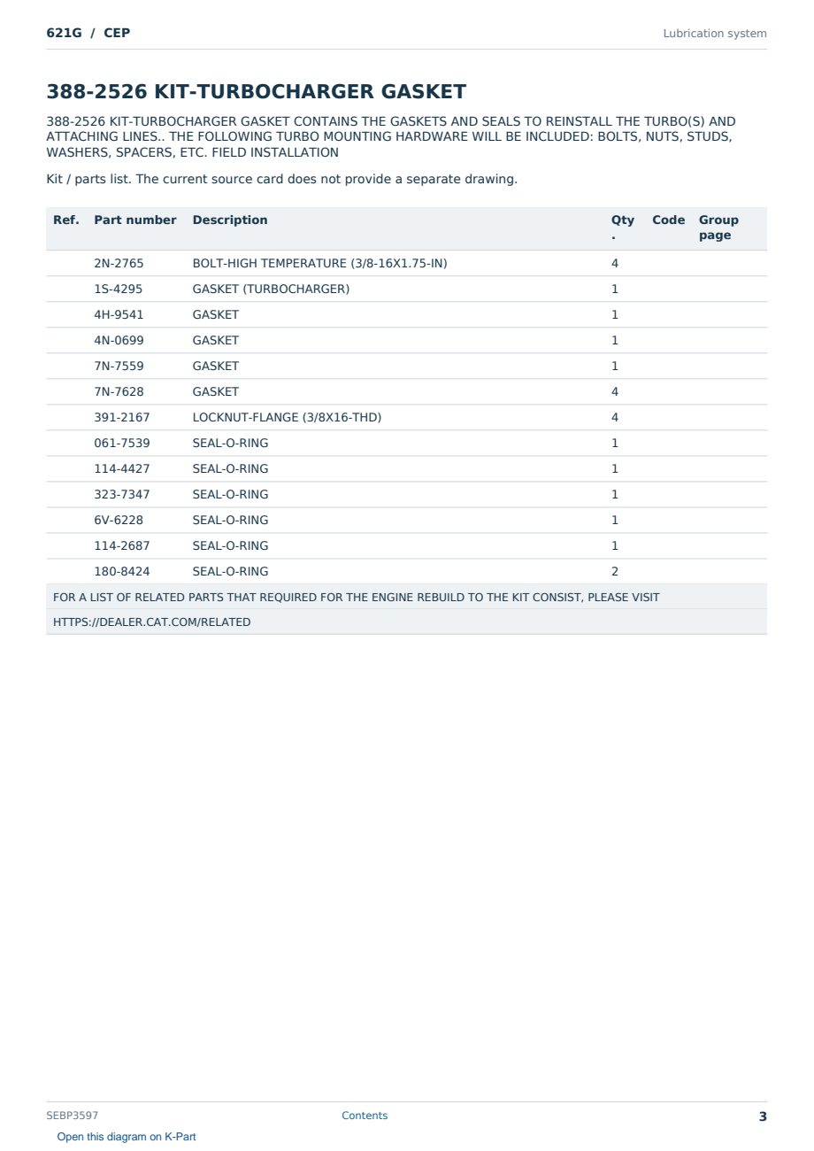Caterpillar 621G S/N CEP Partsbook SEBP3597 (English) - sample page 3 of 10 Caterpillar 621G S/N CEP Partsbook SEBP3597 (English) - sample page 3 of 10