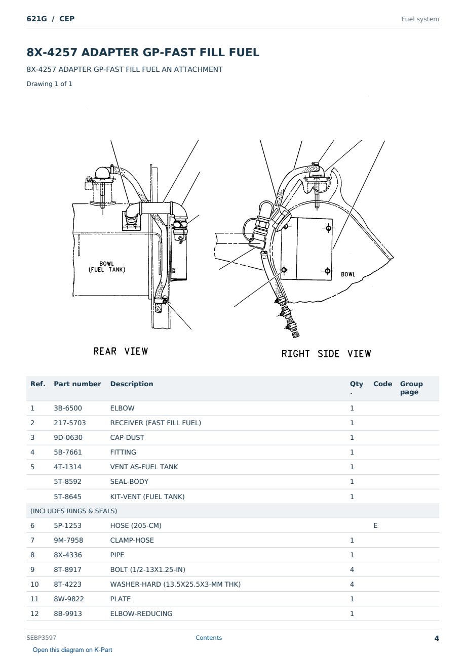 Caterpillar 621G S/N CEP Partsbook SEBP3597 (English) - sample page 4 of 10 Caterpillar 621G S/N CEP Partsbook SEBP3597 (English) - sample page 4 of 10