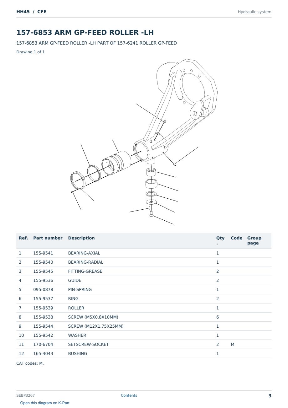 Caterpillar HH45 S/N CFE Partsbook SEBP3267 (English) - sample page 3 of 10 Caterpillar HH45 S/N CFE Partsbook SEBP3267 (English) - sample page 3 of 10