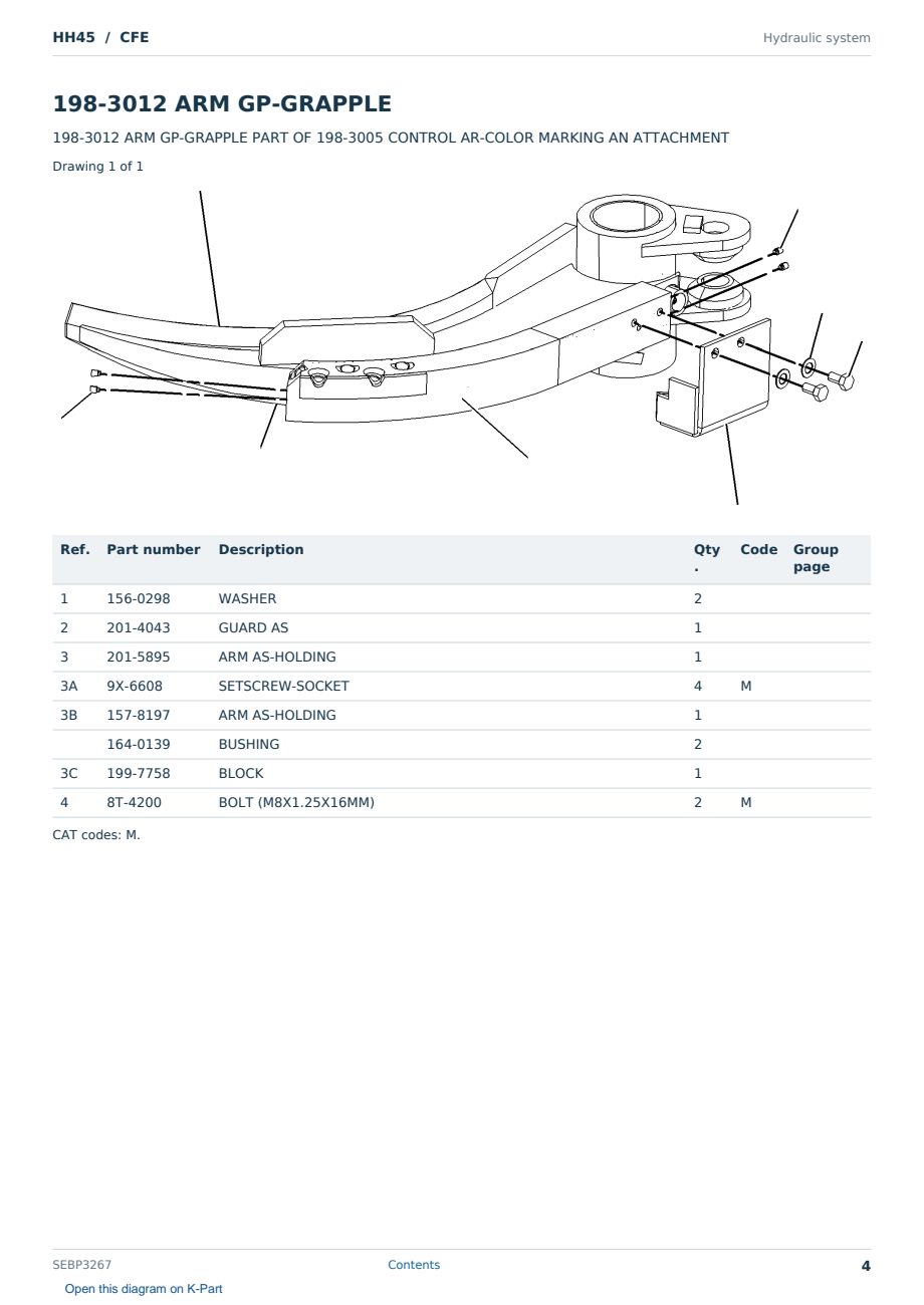 Caterpillar HH45 S/N CFE Partsbook SEBP3267 (English) - sample page 4 of 10 Caterpillar HH45 S/N CFE Partsbook SEBP3267 (English) - sample page 4 of 10