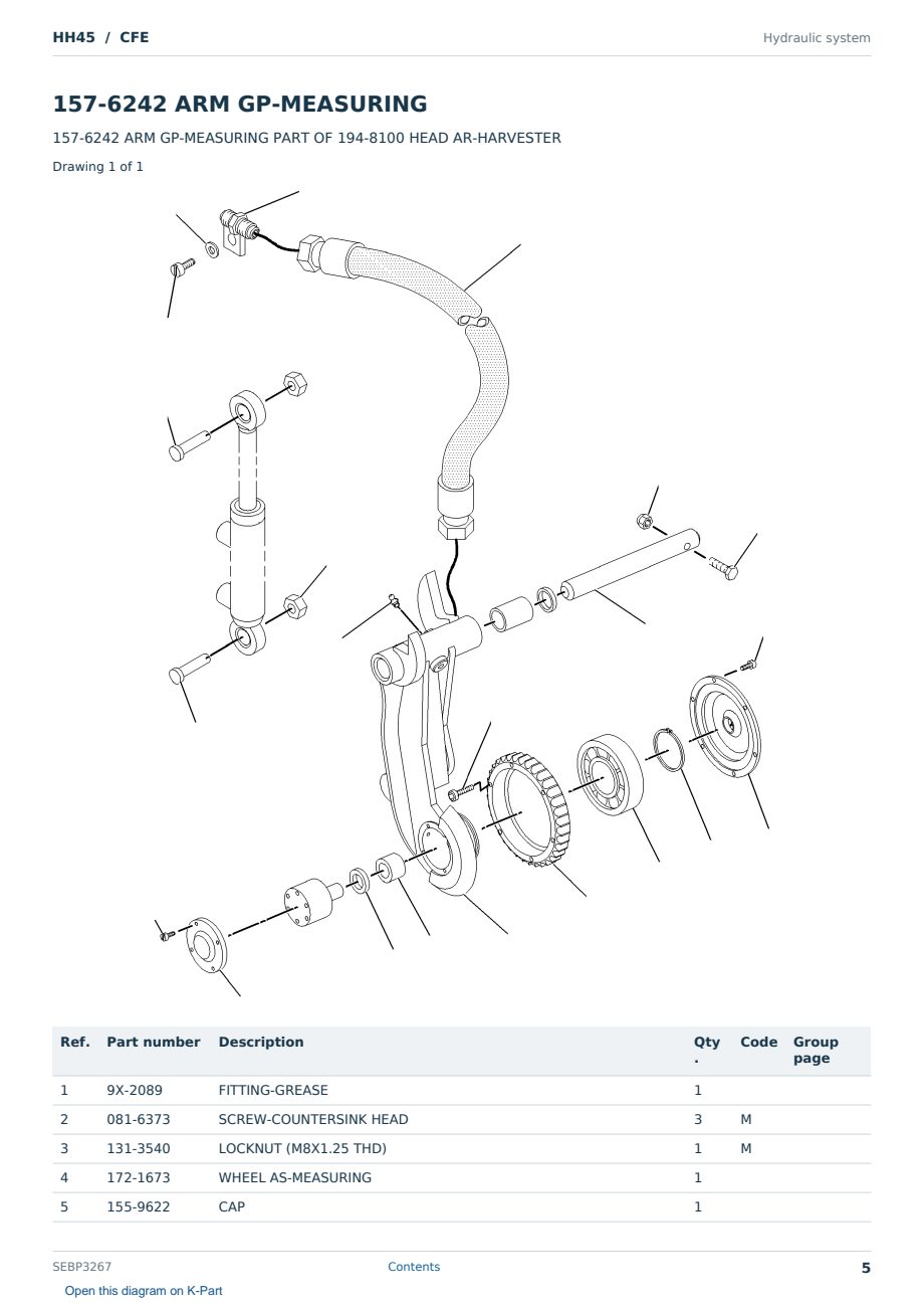Caterpillar HH45 S/N CFE Partsbook SEBP3267 (English) - sample page 5 of 10 Caterpillar HH45 S/N CFE Partsbook SEBP3267 (English) - sample page 5 of 10