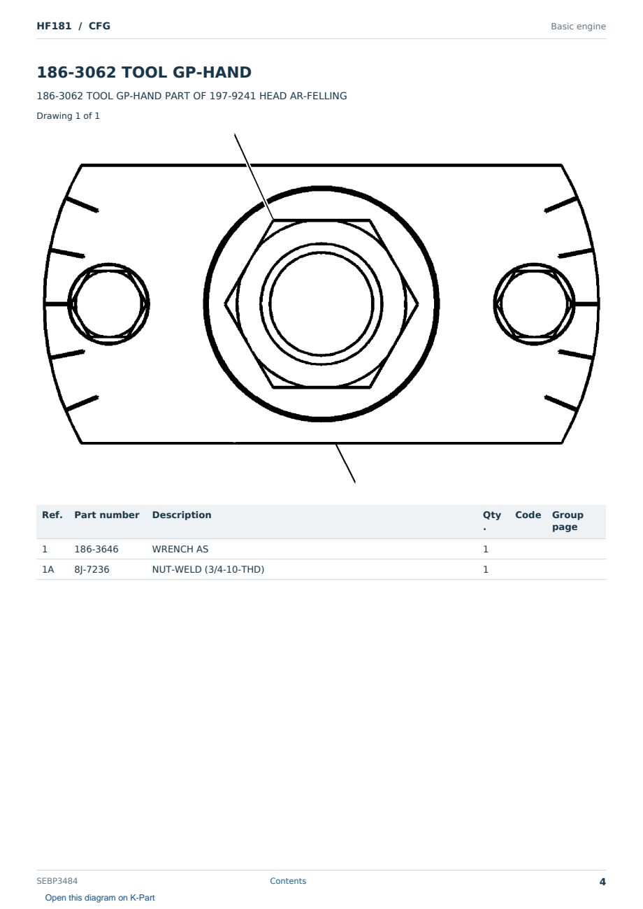 Caterpillar HF181 S/N CFG Partsbook SEBP3484 (English) - sample page 4 of 10 Caterpillar HF181 S/N CFG Partsbook SEBP3484 (English) - sample page 4 of 10