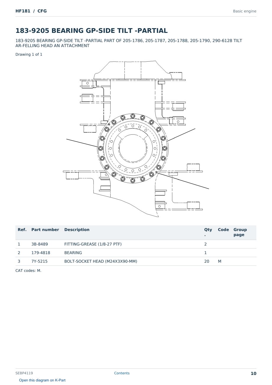 Caterpillar HF181 S/N CFG Partsbook SEBP4119 (English) - sample page 10 of 10 Caterpillar HF181 S/N CFG Partsbook SEBP4119 (English) - sample page 10 of 10